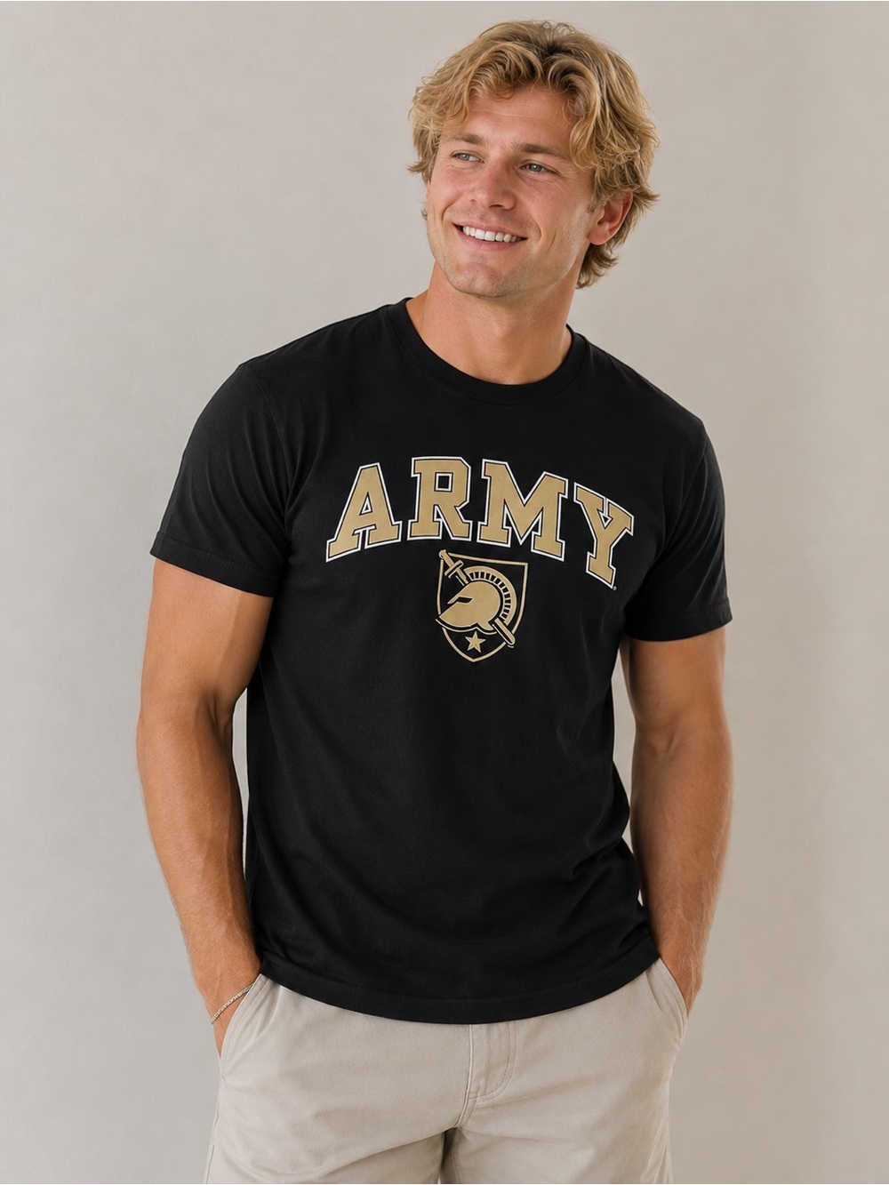 Black Army Graphic T-Shirt - Size Large